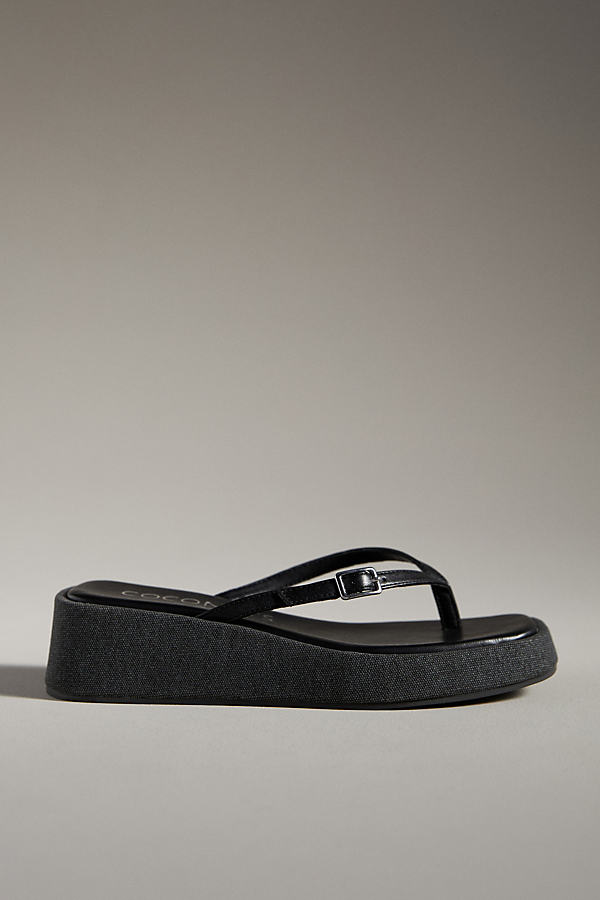 Matisse Owen Platform Thong Sandals In Black