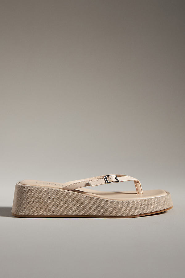 Matisse Owen Platform Thong Sandals In Beige