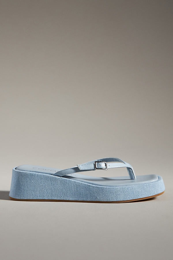 Matisse Owen Platform Thong Sandals In Blue