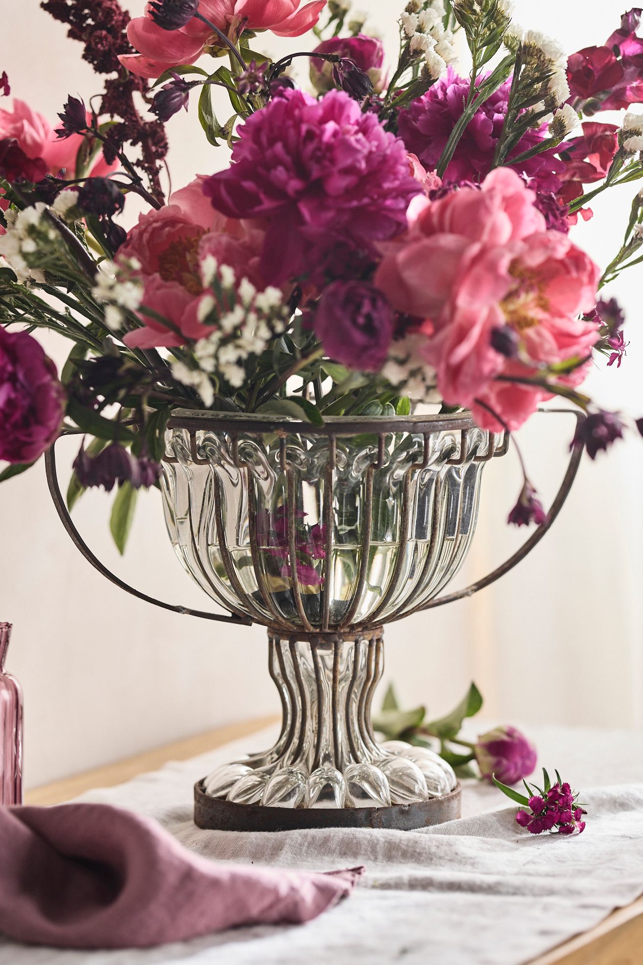 Glass + Iron Urn Bowl - Multi, One Size