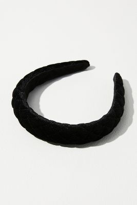 By Anthropologie Quilted Puffy Headband In Black