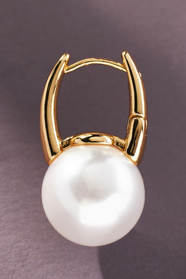 Micro Pearl Huggie Hoop Earrings #1