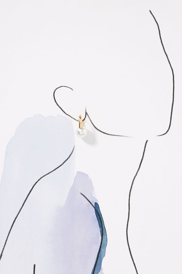 Micro Pearl Huggie Hoop Earrings #2