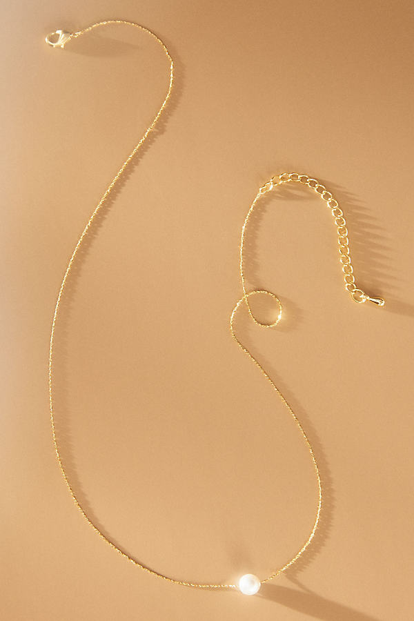 Theia Petite Swarovski Pearl Necklace In Gold