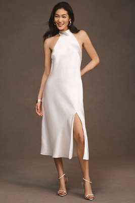 Sachin & Babi Violet Halter Midi Dress In White