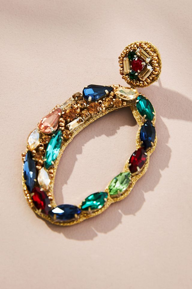 Deepa Gurnani Freida Crystal Earrings #1