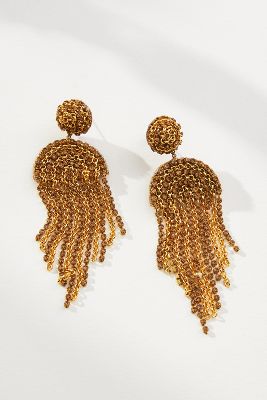 Deepa Gurnani Lorelei Fringe Drop Earrings | Anthropologie