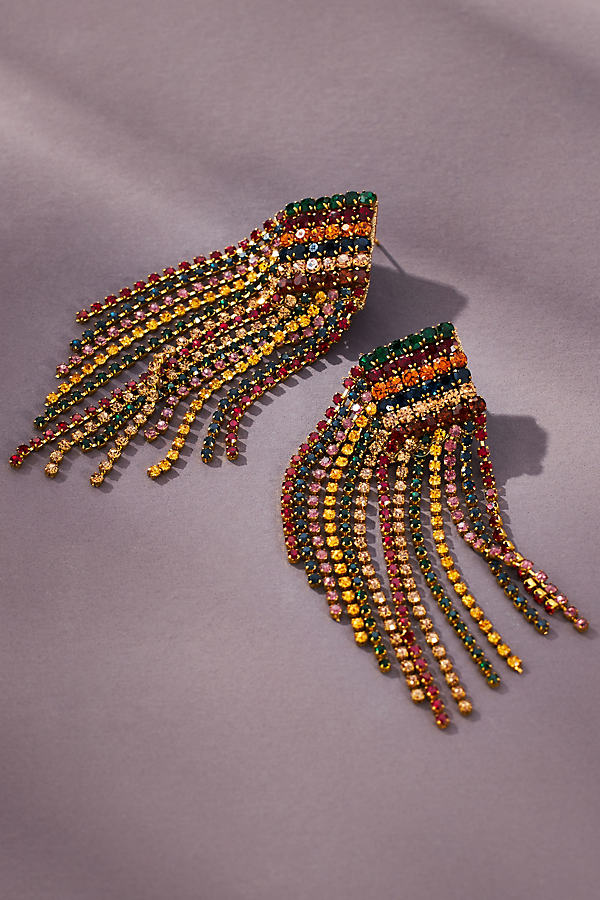 Deepa Niomo Fringe Drop Earrings In Multicolor