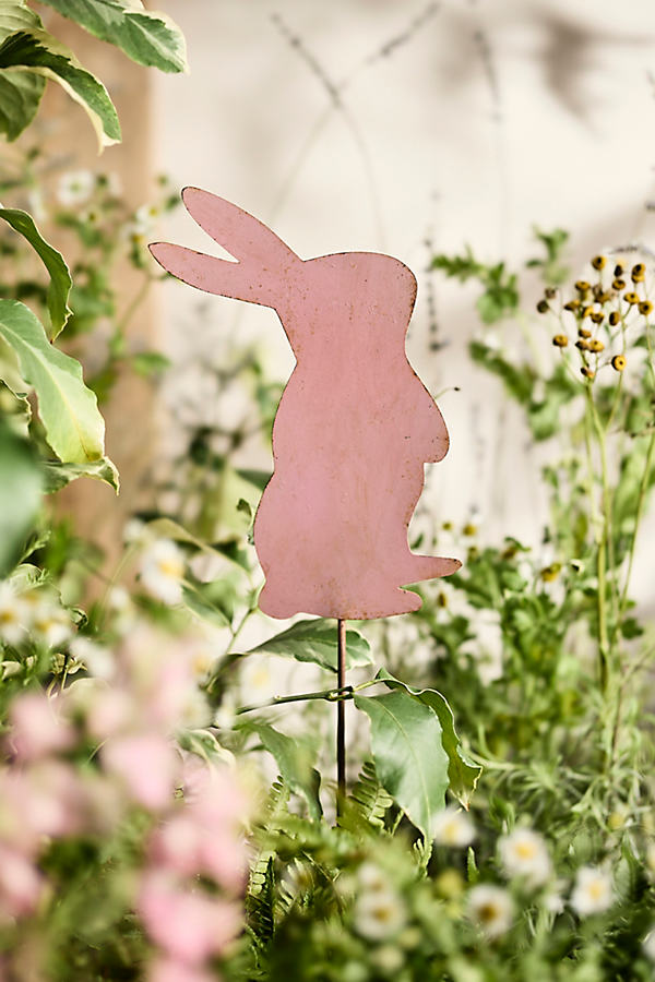Terrain Standing Bunny Iron Stake In Pink