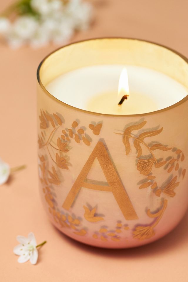 Ombré Monogram Floral Night Gardenia Glass Candle #3