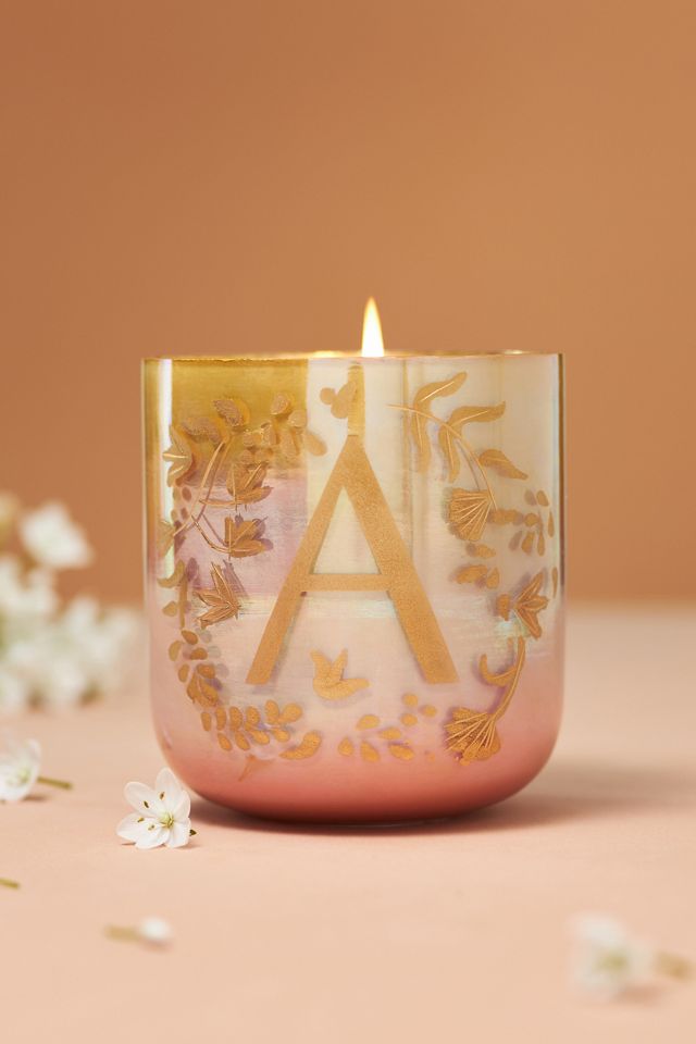Ombré Monogram Floral Night Gardenia Glass Candle #2