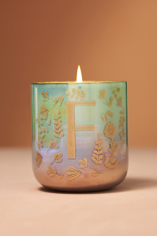 By Anthropologie Floral Night Gardenia Ombre Monogram Candle