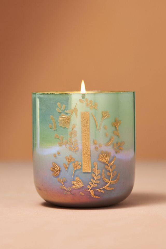 Ombré Monogram Floral Night Gardenia Glass Candle