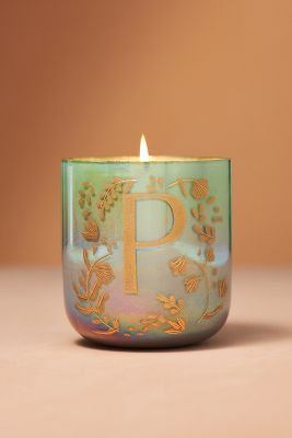 Shop By Anthropologie Floral Night Gardenia Ombre Monogram Candle In Multicolor
