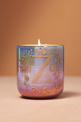 Ombré Monogram Floral Night Gardenia Glass Candle