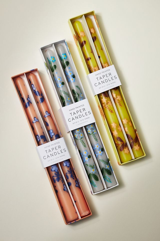 Villa Handpainted Taper Candles, Set of 2 #1