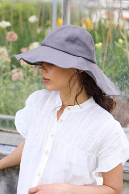 Asymmetrical Brim Cotton Crusher Hat, Solid | Anthropologie
