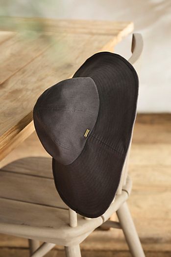 Asymmetrical Brim Cotton Crusher Hat, Solid
