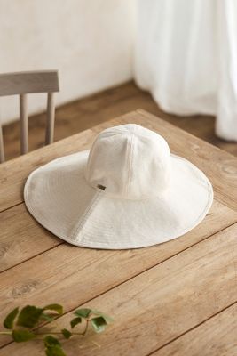 Shop Terrain Asymmetrical Brim Cotton Crusher Hat, Solid In Beige