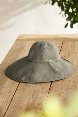 Shop Terrain Asymmetrical Brim Cotton Crusher Hat, Solid In Green