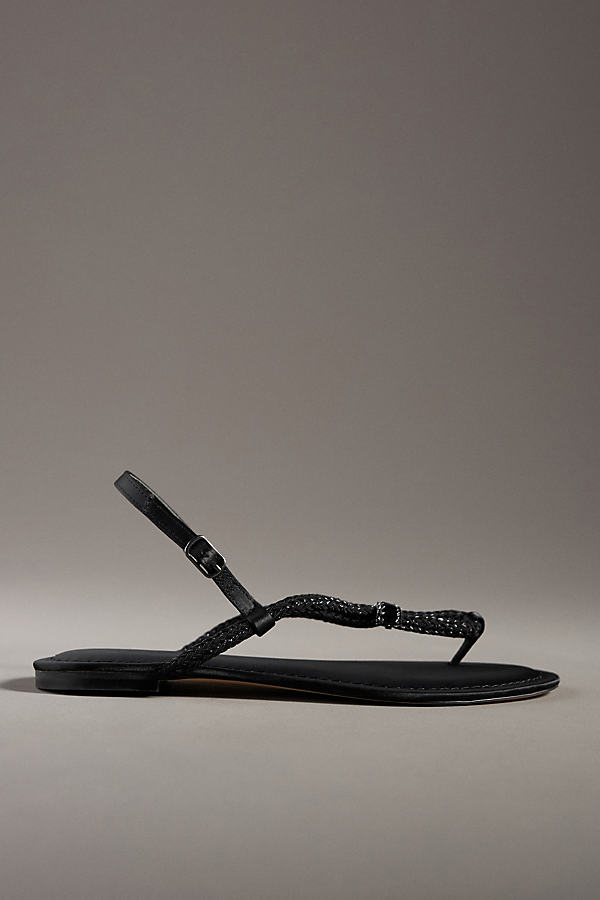 Shop Silent D Rope Thong Sandals In Black