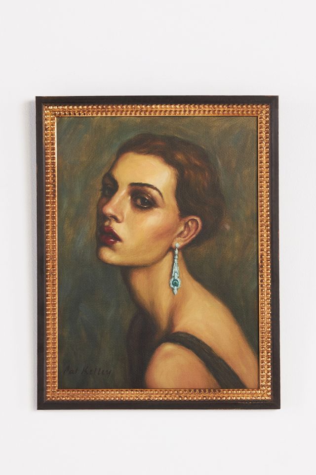 Girl With an Emerald Earring Wall Art #1
