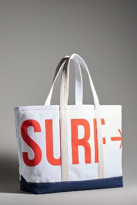 Crab & Cleek Canvas Tote In Blue