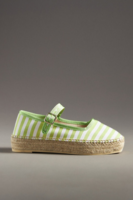 Maeve Mary Jane Espadrille Flats In Green