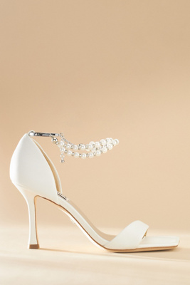 Badgley Mischka Loretta Stiletto Heels In White