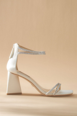 Badgley Mischka Lillie Block Heels In White