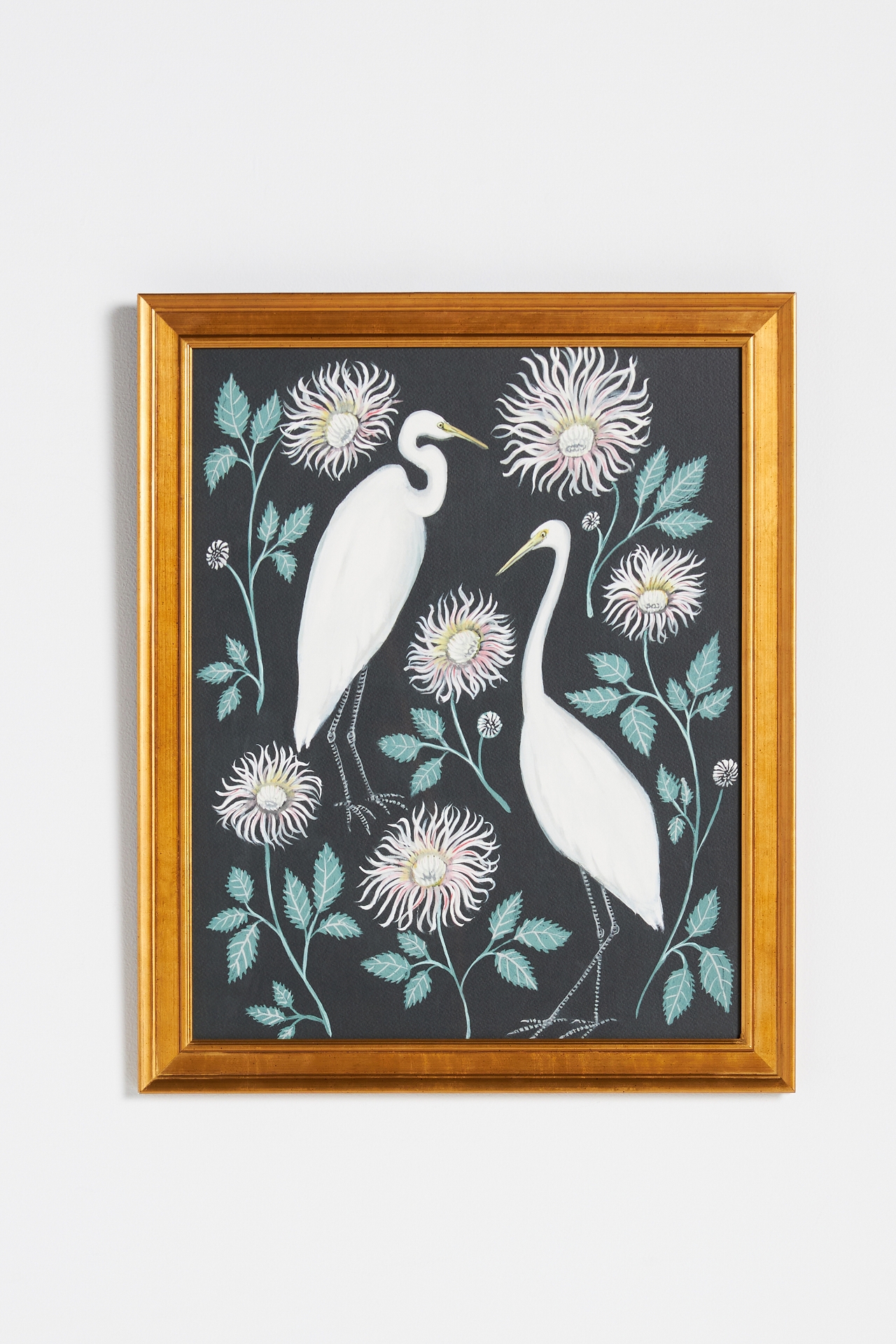 Egret and Dahlia Wall Art