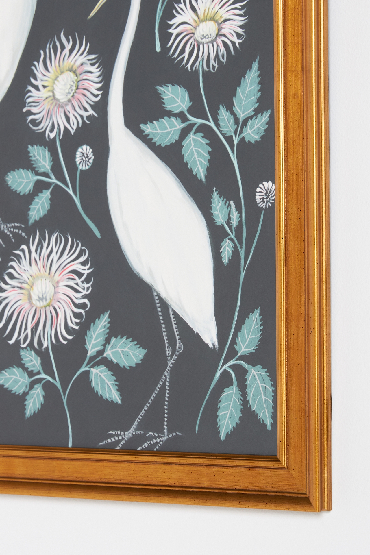 Egret and Dahlia Wall Art