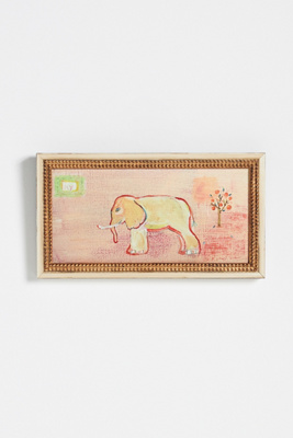 Artfully Walls Elephant And Orange Wall Art In Gold