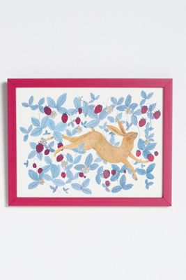 Artfully Walls Wild Strawberry Hare Wall Art In Multi