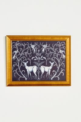 Artfully Walls White Deer And Winter Trees Wall Art In Multi