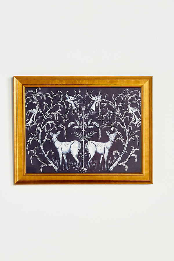 Artfully Walls White Deer And Winter Trees Wall Art In Multi