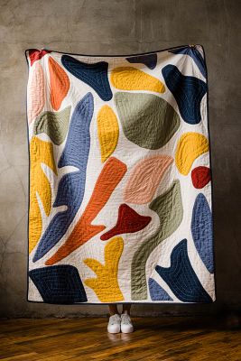 Anchal Petal Quilt Throw In Multicolor