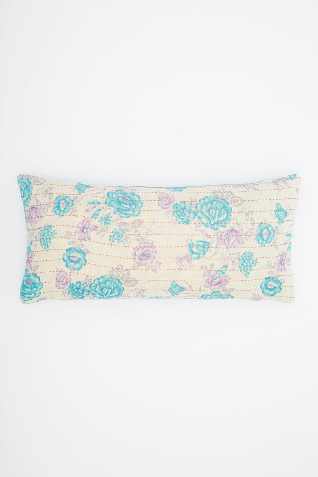 Anchal Vintage Kantha Lumbar Pillow No. P26230518 AnthroLiving