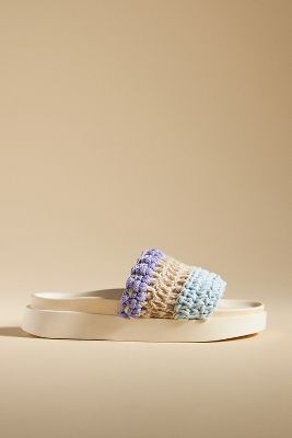 Shop Inuikii Loose Knitted Sandals In White