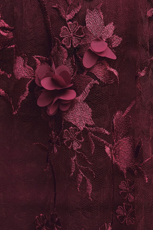 dress the population sidney v-neck a-line lace floral appliqué gown A-Line Floral Lace Appliques V-Neck Long Wedding Dress Custom Color / US 16