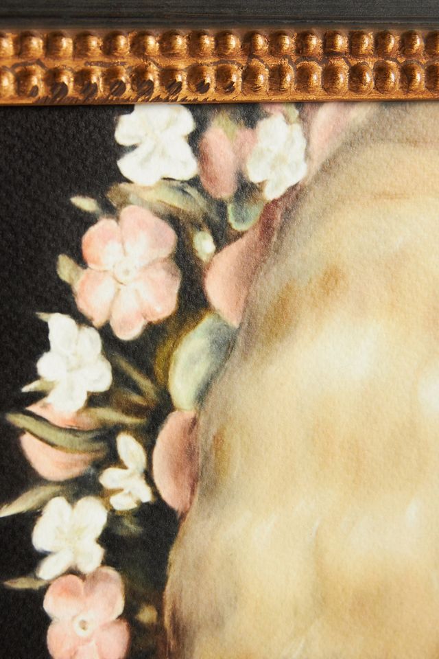 Portrait of a Lady with Flowers Wall Art #1