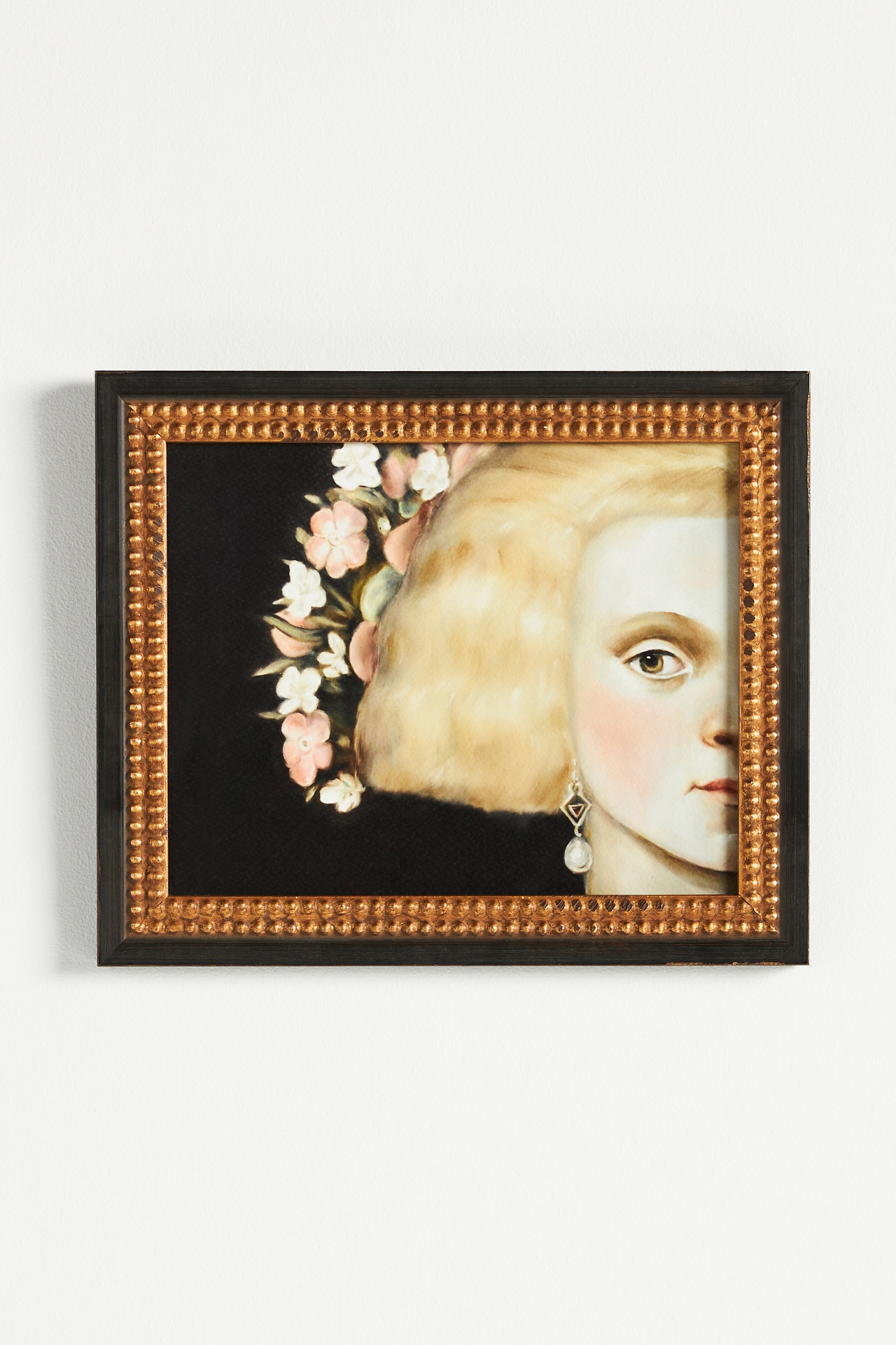 Portrait of a Lady with Flowers Wall Art