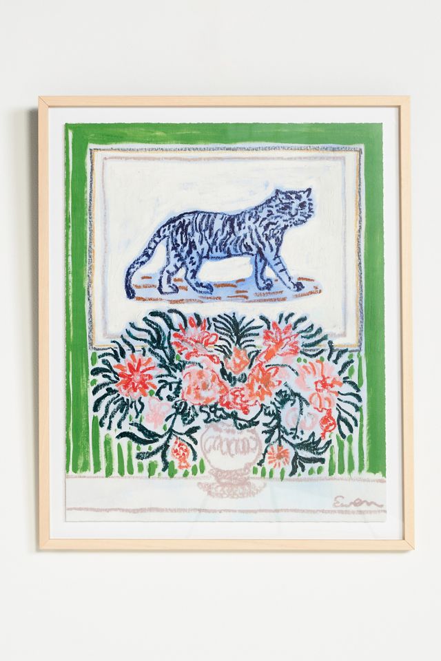 Blue Tiger in the Green Room Wall Art #1