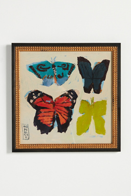 Artfully Walls Butterfly Square 5 Wall Art In Multi