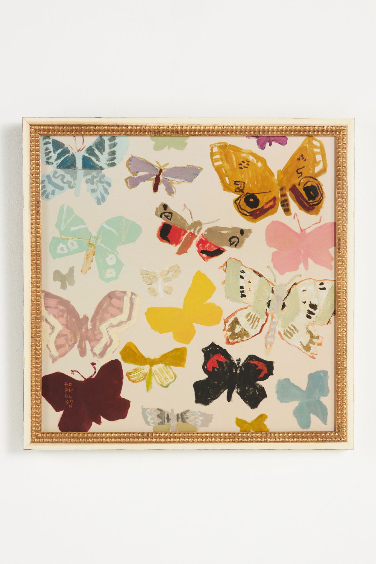 Butterflies No.8 Wall Art - Light Sand, LARGE