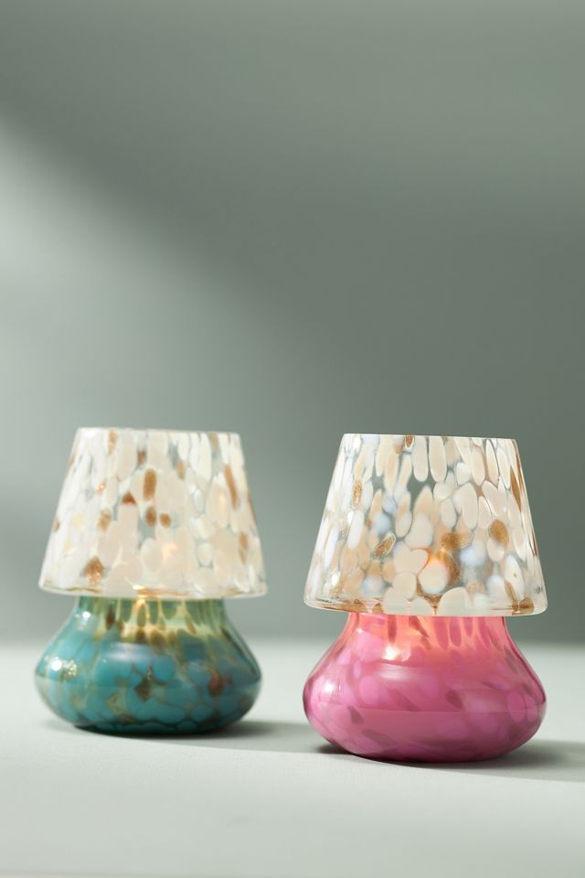 Cheena Fruity Lychee & Pink Dragon Fruit Glass Mushroom Lamp Candle #1