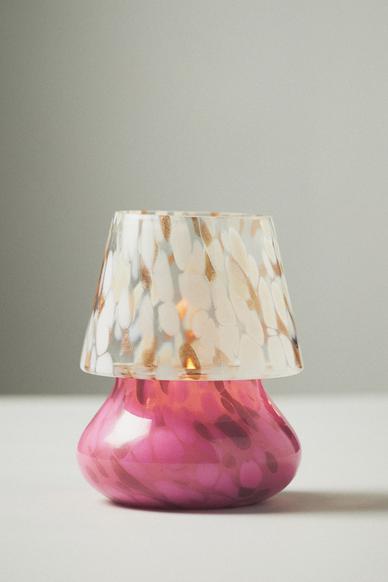 Cheena Fruity Lychee & Pink Dragon Fruit Glass Mushroom Lamp Candle