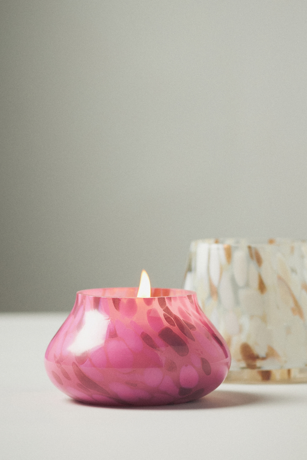 Cheena Fruity Lychee & Pink Dragon Fruit Glass Mushroom Lamp Candle