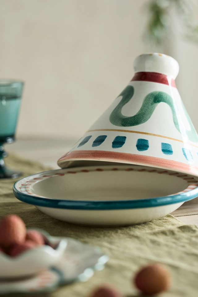 Painted Stoneware Tajine #2