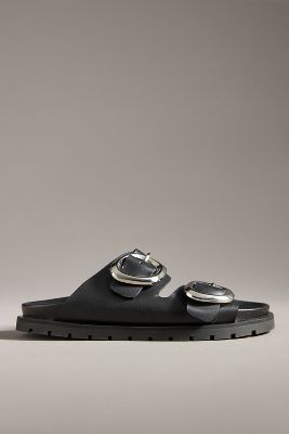 Shop By Anthropologie Buck Slide Sandals In Black